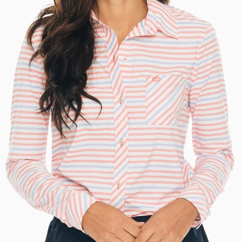 Southern Tide Emery Button Front Shirt M